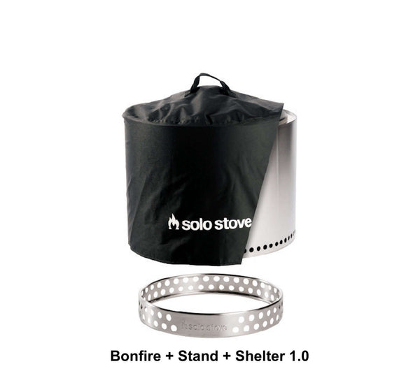 Solo Stove Bonfire Fire Pit + Stand + Shelter Bundle