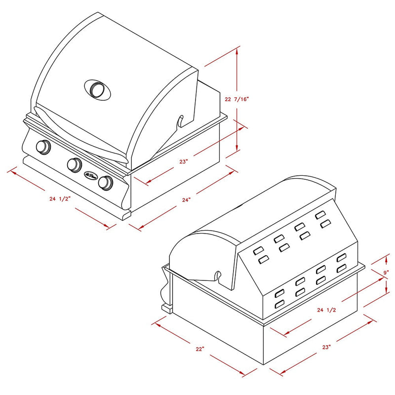 Cal Flame - BBQ Built In Grills G-Series - 3 BURNER - BBQ18G03