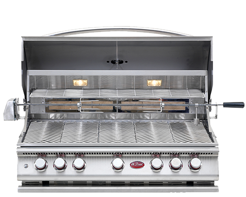 Cal Flame - BBQ Built In Grills P-Series 5 Burner with Lights, Rotisserie & Back Burner - BBQ19P05