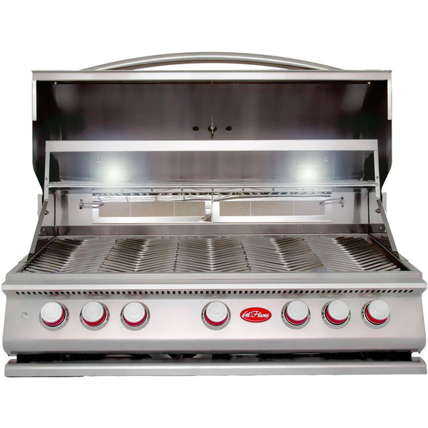 Cal Flame - BBQ Built In Grills P-Series 6 Burner with Lights, Rotisserie & Back Burner - Liquid Propane - BBQ19P06