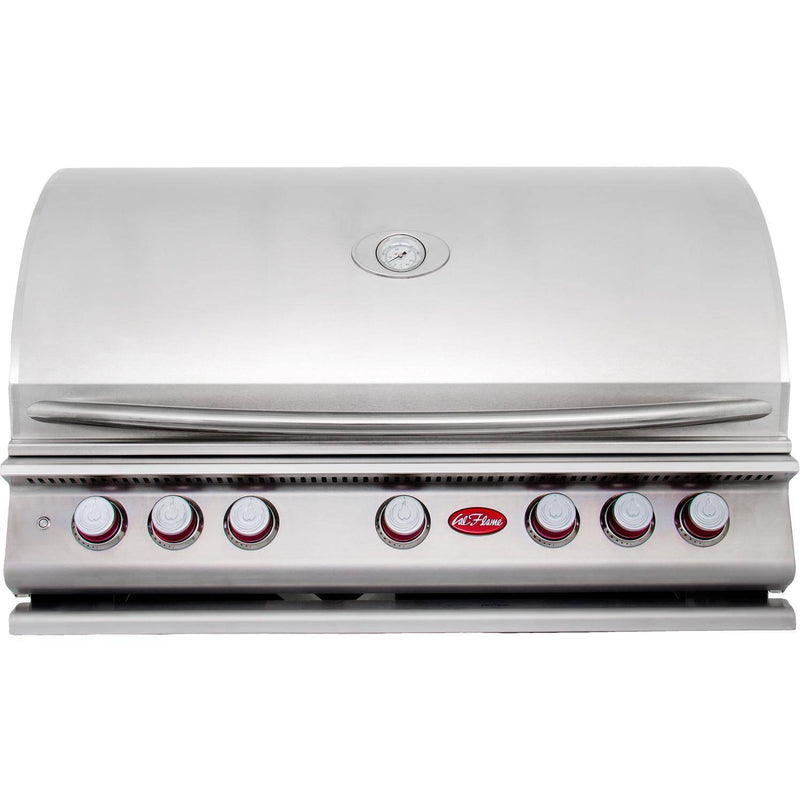 Cal Flame - BBQ Built In Grills P-Series 6 Burner with Lights, Rotisserie & Back Burner - Liquid Propane - BBQ19P06