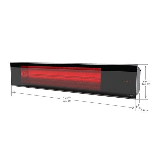 Dimplex - DIR Series 36" Indoor/Outdoor Wall-Mounted Electric Infrared Heater (1500W 120V) - DIR15A10GR