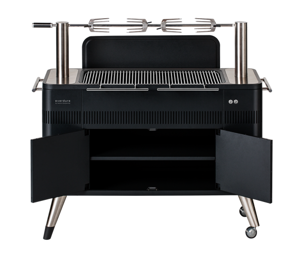 Everdure HUB I 54-Inch Charcoal Grill W/ Rotisserie & Electronic Ignition - HBCE2BBUS