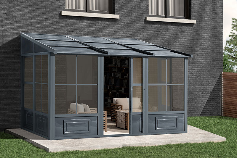 Gazebo Penguin - Florence Slate Wall Mounted Solarium with Metal Roof