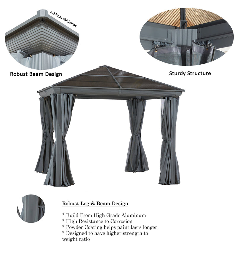 Gazebo Penguin - Venus Slate Gazebo with Polycarbonate Roof