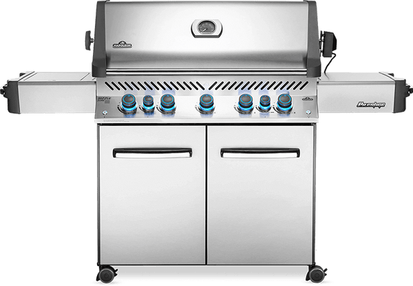 Napoleon Prestige 665 Freestanding Gas Grill with Infrared Rear Burner and Infrared Side Burner and Rotisserie Kit