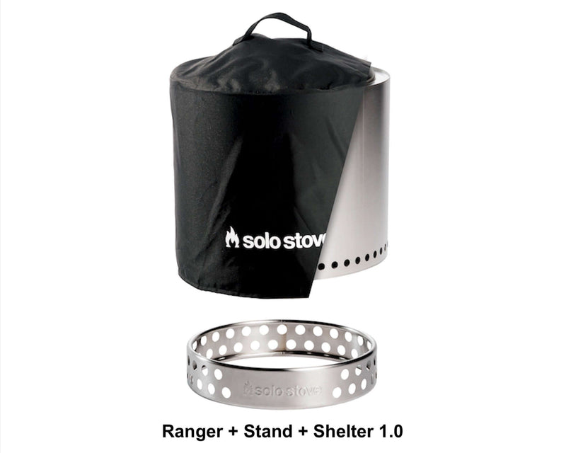 Ranger Fire Pit Stand and Shelter Bundle