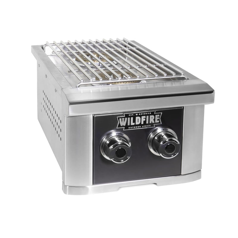 Wildfire Ranch Black 304 SS Gas Double Side Burner - WF-DBLSBRN-RH-LP/NG