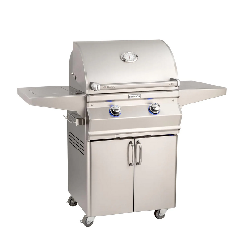 Fire Magic - Aurora A430S 24-Inch Propane Gas Grill With Side Burner And Analog Thermometer - A430S-7EAP-62