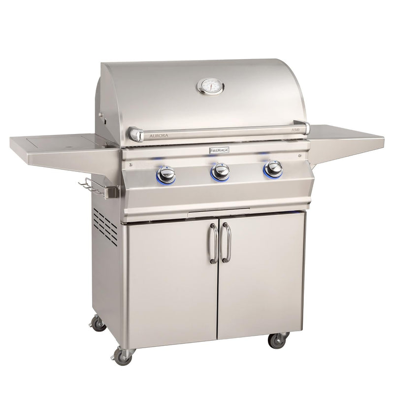 Fire Magic - Aurora A540S 30-Inch Propane Gas Grill With Side Burner And Analog Thermometer - A540S-7EAP-62