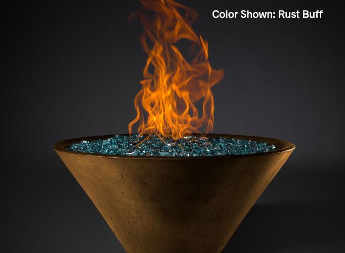 Slick Rock Concrete - RidgeLine Series Conical Fire Bowl - Match Lit