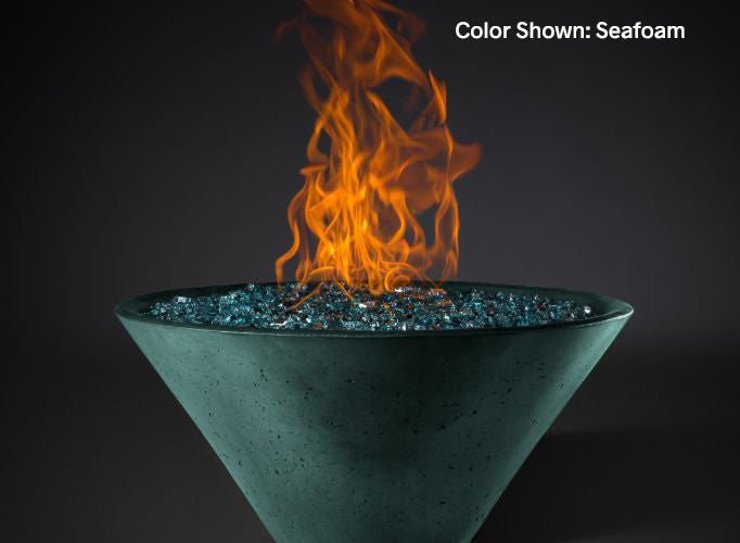 Slick Rock Concrete - RidgeLine Series Conical Fire Bowl - Match Lit