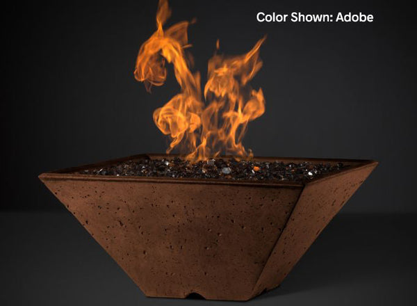 Slick Rock Concrete - RidgeLine Series Square Fire Bowl - Electronic Ignition