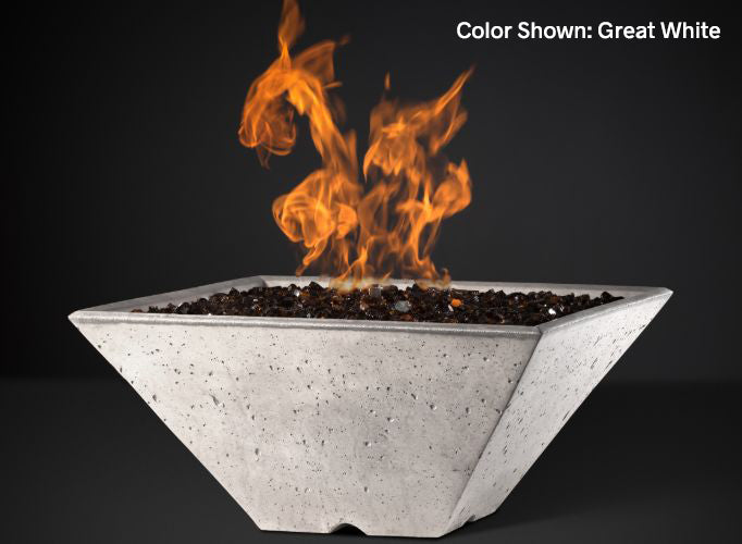 Slick Rock Concrete - RidgeLine Series Square Fire Bowl - Match Lit