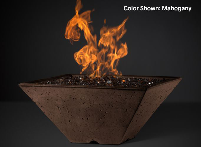 Slick Rock Concrete - RidgeLine Series Square Fire Bowl - Match Lit