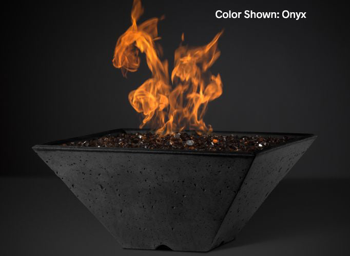 Slick Rock Concrete - RidgeLine Series Square Fire Bowl - Match Lit