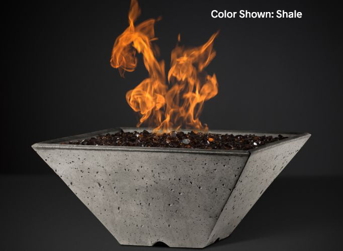 Slick Rock Concrete - RidgeLine Series Square Fire Bowl - Match Lit