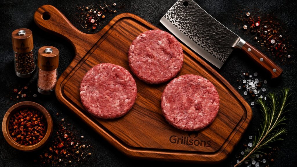 Beef Burger Patties, Raw
